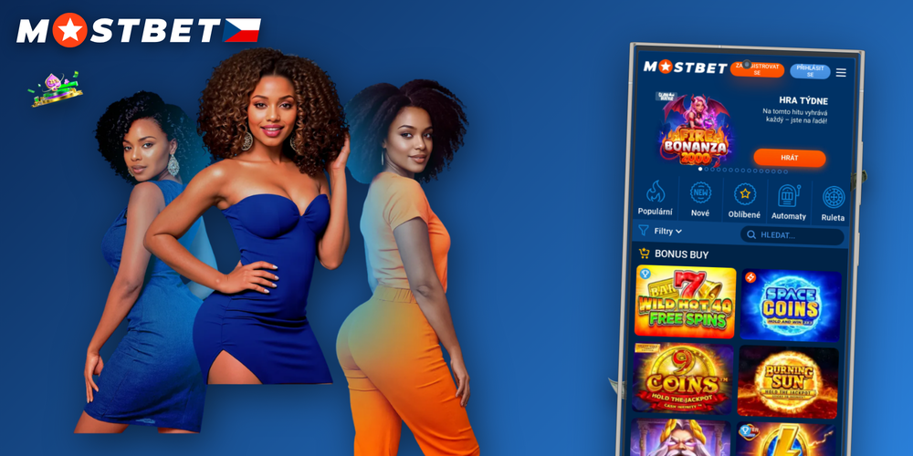 Mostbet Casino Live uvítací bonus 125 % a 250 free spinů — zlaté a modré akcenty